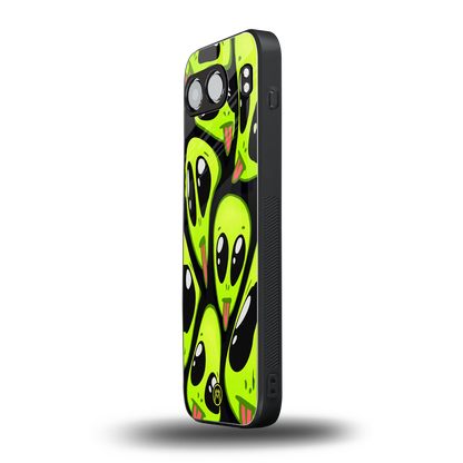 trippy aliens back phone cover | glass case for oneplus nord 4