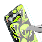 trippy aliens back phone cover | glass case for oneplus nord 4