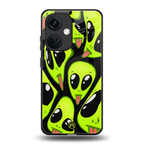 trippy aliens back phone cover | glass case for oneplus nord ce 3