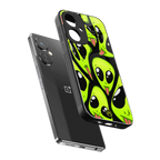 trippy aliens back phone cover | glass case for oneplus nord ce 3