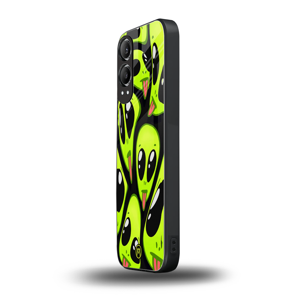 trippy aliens back phone cover | glass case for oneplus nord ce 4 lite