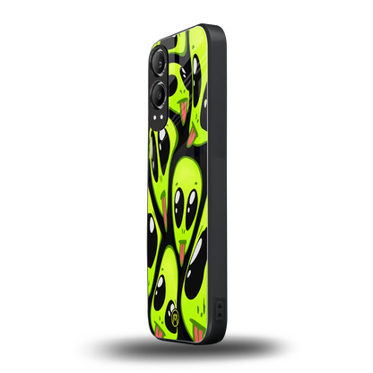 trippy aliens back phone cover | glass case for oneplus nord ce 4 lite