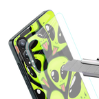 trippy aliens back phone cover | glass case for oneplus nord ce 4 lite