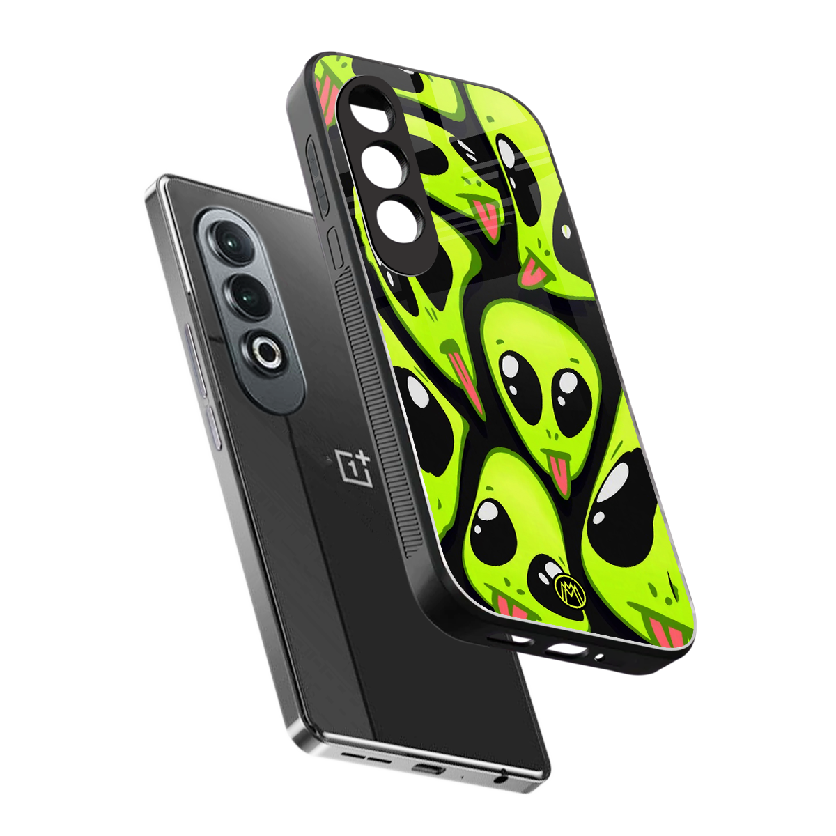 trippy aliens back phone cover | glass case for oneplus nord ce 4