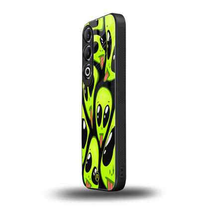 trippy aliens back phone cover | glass case for oneplus nord ce 4