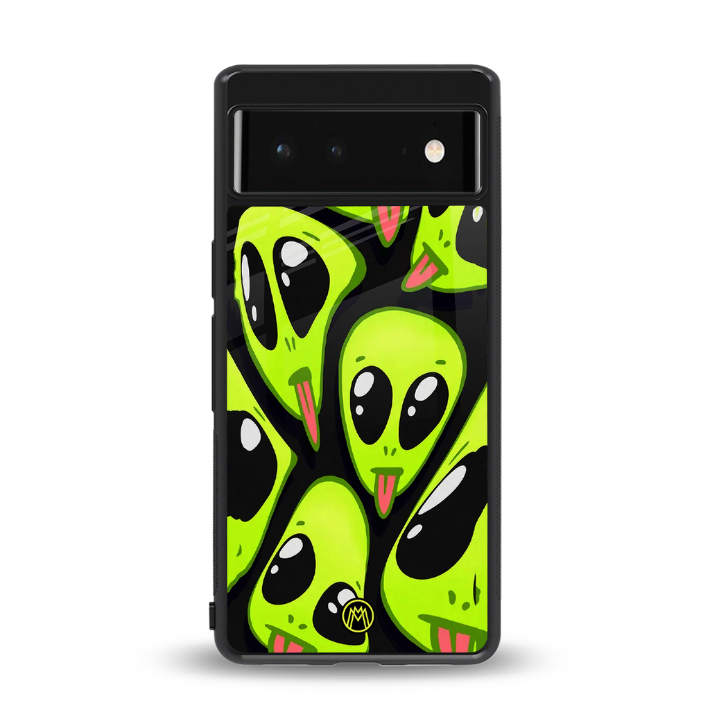 trippy aliens back phone cover | glass case for Google Pixel 6A