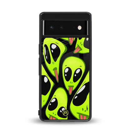 trippy aliens back phone cover | glass case for Google Pixel 6A