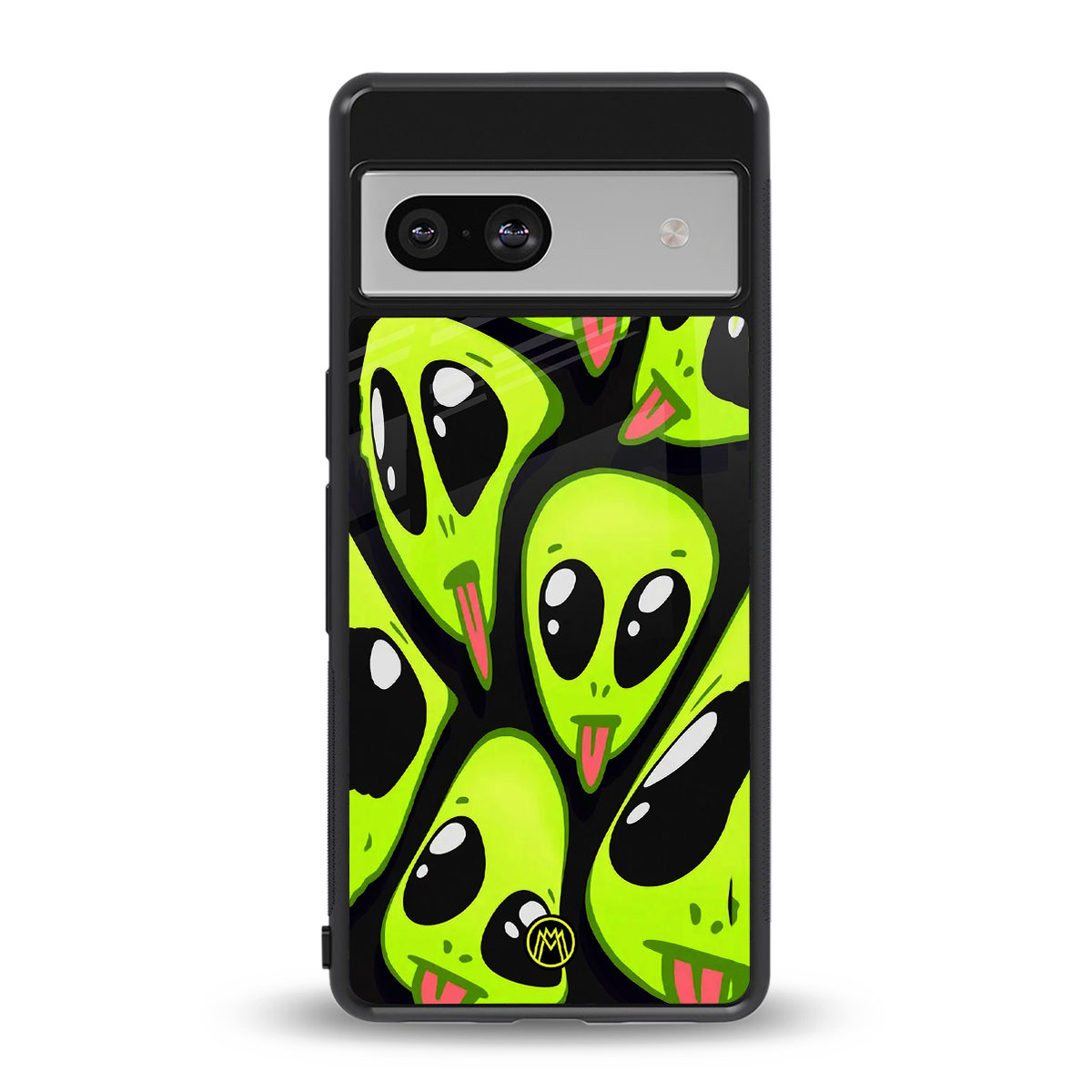 trippy aliens back phone cover | glass case for Google Pixel 7