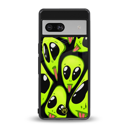 trippy aliens back phone cover | glass case for Google Pixel 7A