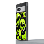 trippy aliens back phone cover | glass case for Google Pixel 7