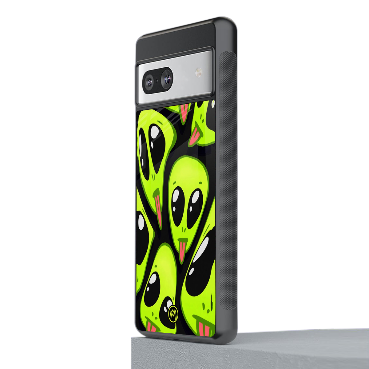 trippy aliens back phone cover | glass case for Google Pixel 7