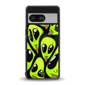 trippy aliens back phone cover | glass case for Google Pixel 8