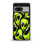 trippy aliens back phone cover | glass case for Google Pixel 8