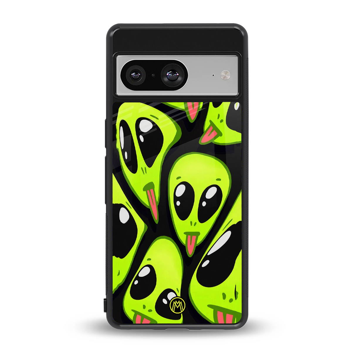 trippy aliens back phone cover | glass case for Google Pixel 8
