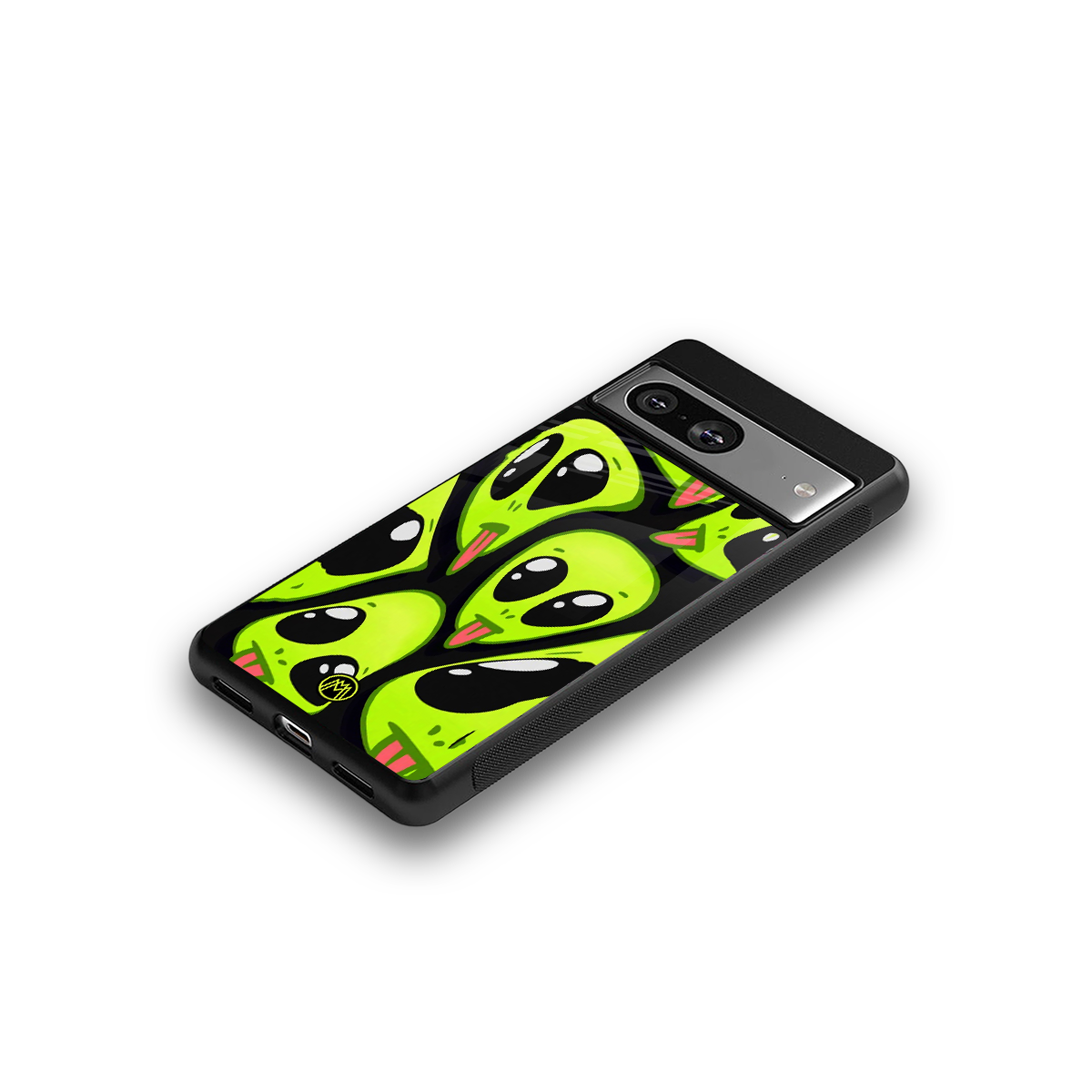 trippy aliens back phone cover | glass case for Google Pixel 8