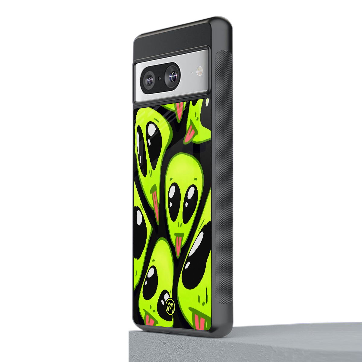 trippy aliens back phone cover | glass case for Google Pixel 8