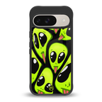 trippy aliens back phone cover | glass case for google pixel 9