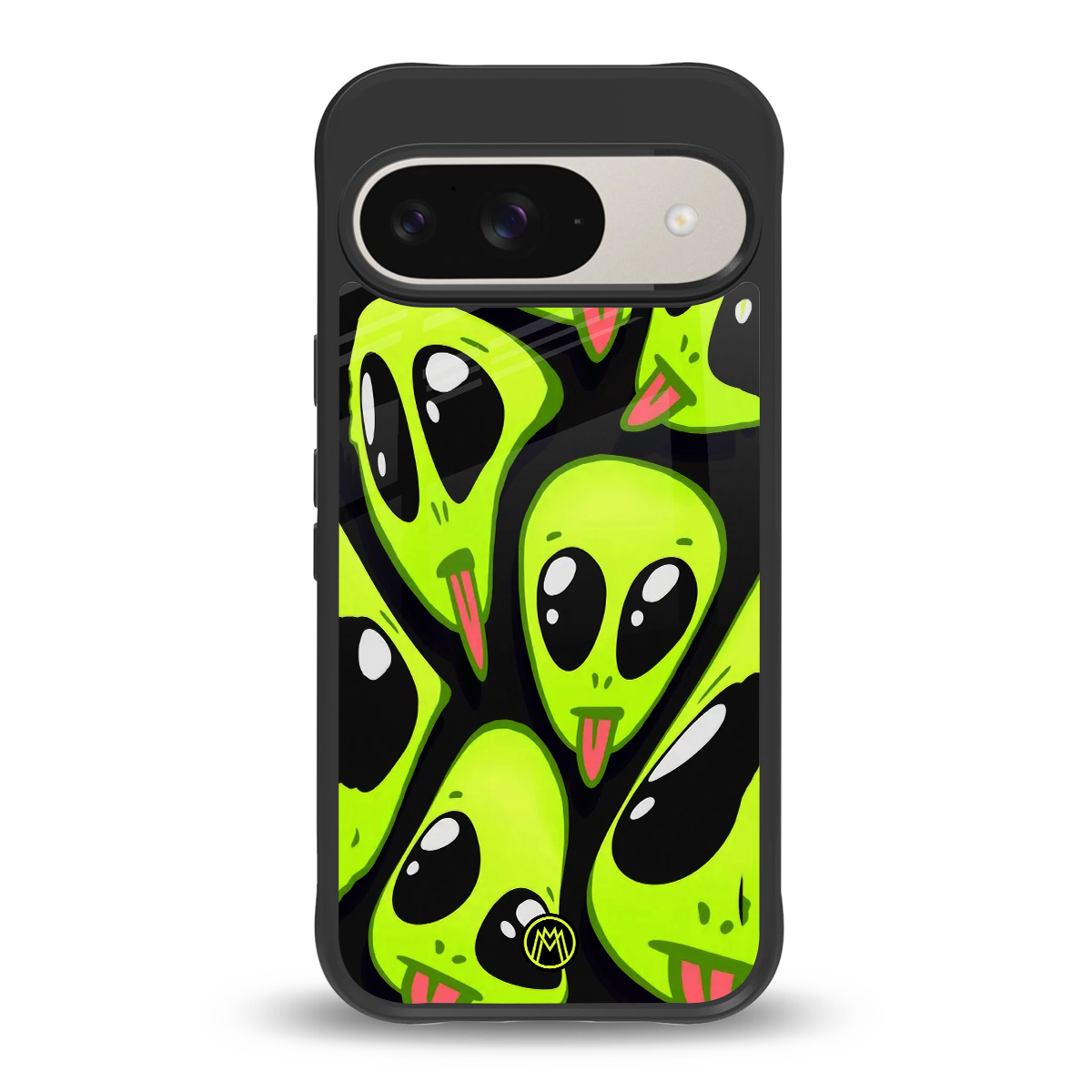 trippy aliens back phone cover | glass case for google pixel 9