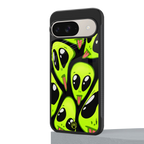 trippy aliens back phone cover | glass case for google pixel 9