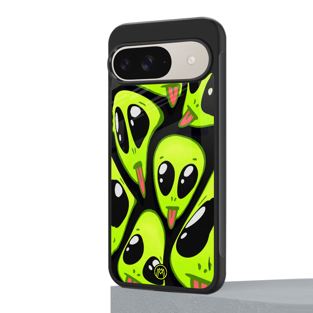 trippy aliens back phone cover | glass case for google pixel 9