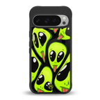 trippy aliens back phone cover | glass case for google pixel 9 pro