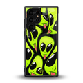 trippy aliens back phone cover | glass case for samsung galaxy s23 ultra