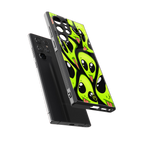 trippy aliens back phone cover | glass case for samsung galaxy s23 ultra