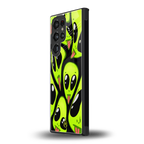 trippy aliens back phone cover | glass case for samsung galaxy s23 ultra