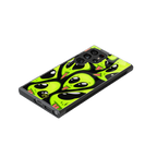 trippy aliens back phone cover | glass case for samsung galaxy s23 ultra