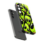 trippy aliens back phone cover | glass case for samsung galaxy s25