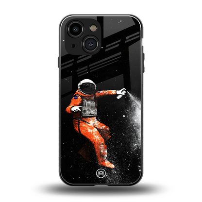 trippy astronaut back phone cover | glass case for iphone 13 mini