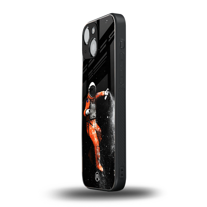 trippy astronaut back phone cover | glass case for iphone 13 mini