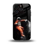 trippy astronaut back phone cover | glass case for iphone 13 pro