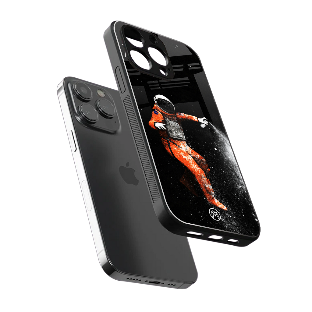 trippy astronaut back phone cover | glass case for iphone 13 pro