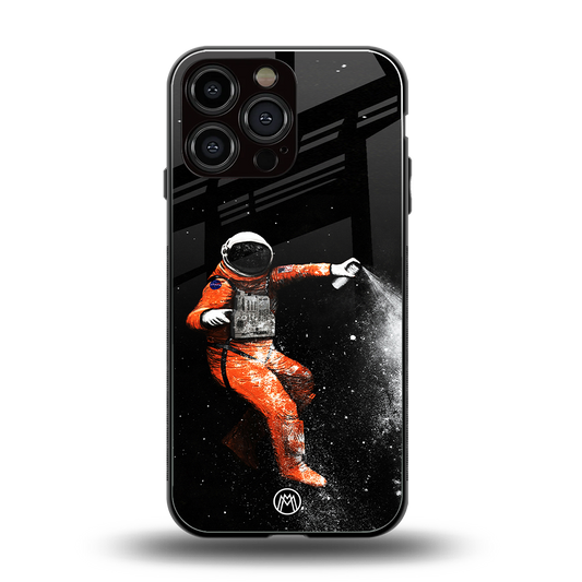 trippy astronaut back phone cover | glass case for iphone 14 pro max