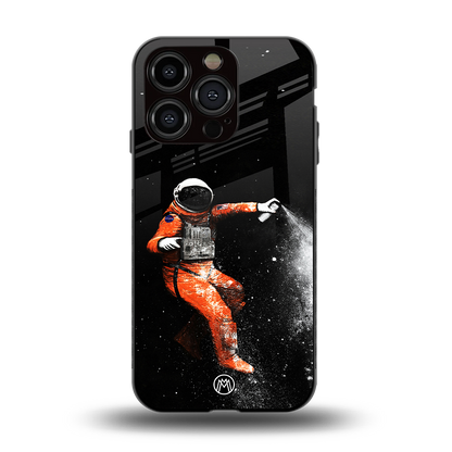 trippy astronaut back phone cover | glass case for iphone 14 pro