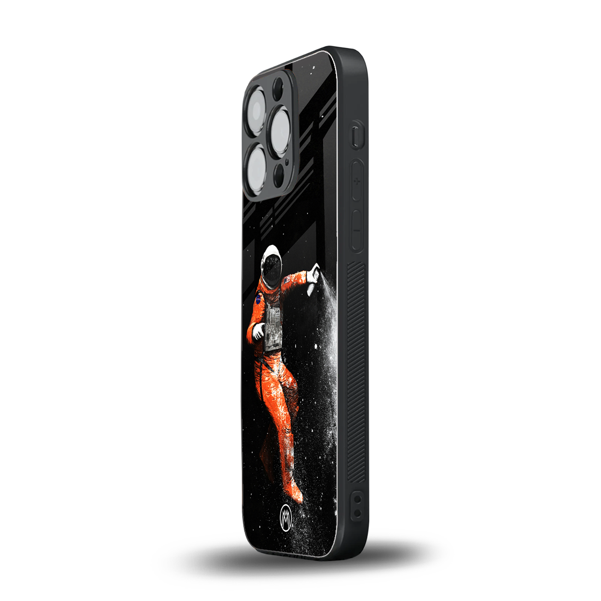 trippy astronaut back phone cover | glass case for iphone 15 pro