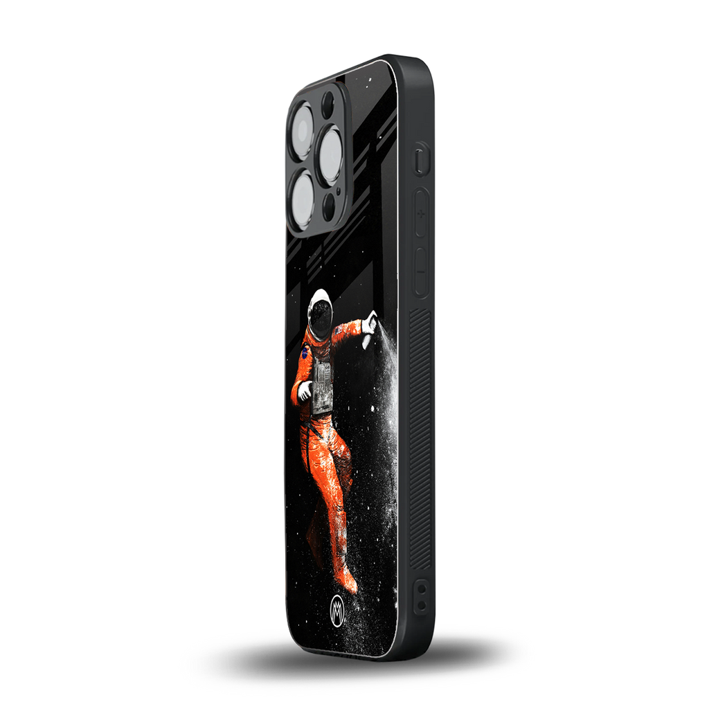 trippy astronaut back phone cover | glass case for iphone 14 pro