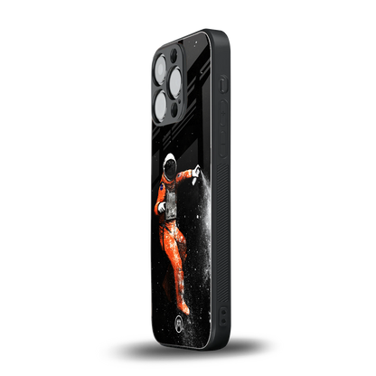 trippy astronaut back phone cover | glass case for iphone 14 pro