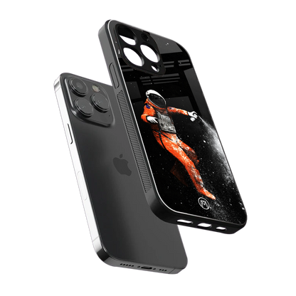trippy astronaut back phone cover | glass case for iphone 15 pro