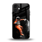 trippy astronaut back phone cover | glass case for iphone 16 plus