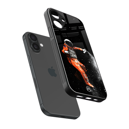 trippy astronaut back phone cover | glass case for iphone 16 plus