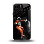 trippy astronaut back phone cover | glass case for iphone 16 pro