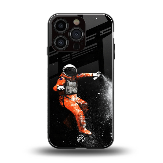 trippy astronaut back phone cover | glass case for iphone 16 pro