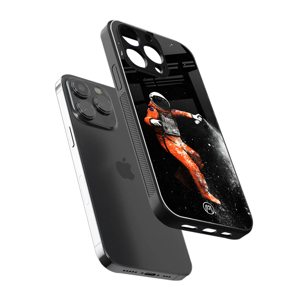trippy astronaut back phone cover | glass case for iphone 16 pro