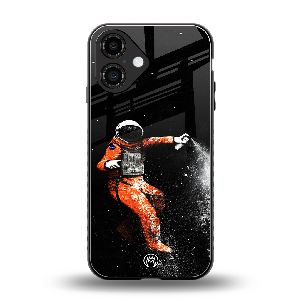 trippy astronaut back phone cover | glass case for iphone 16