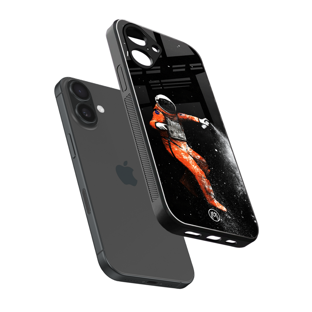 trippy astronaut back phone cover | glass case for iphone 16