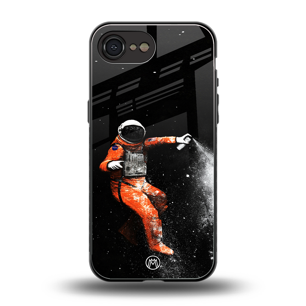 trippy astronaut back phone cover | glass case for iphone 16e