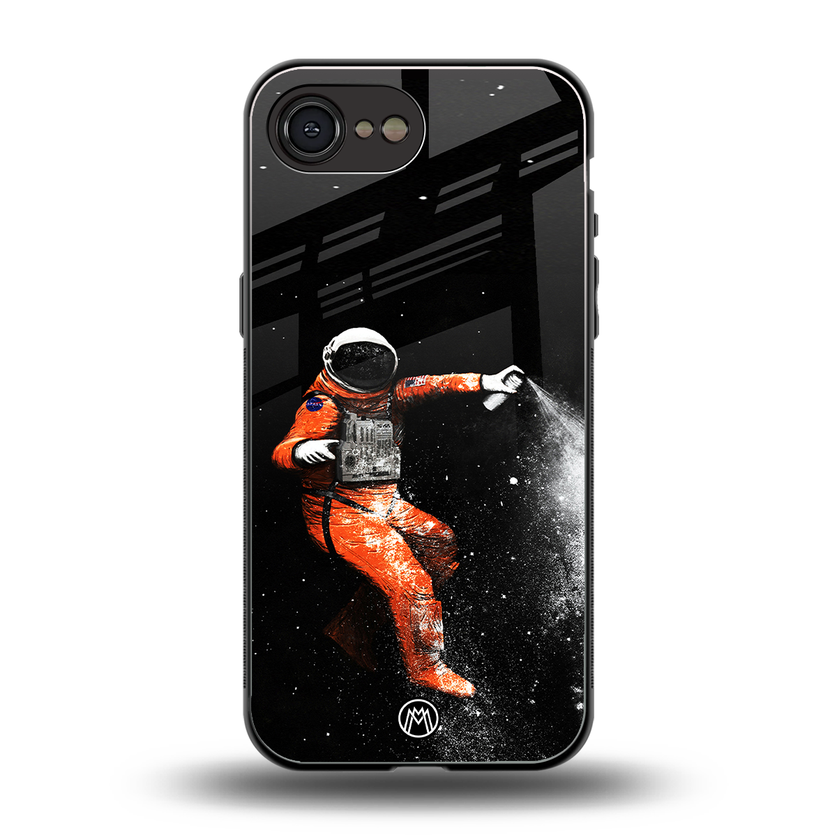 trippy astronaut back phone cover | glass case for iphone 16e