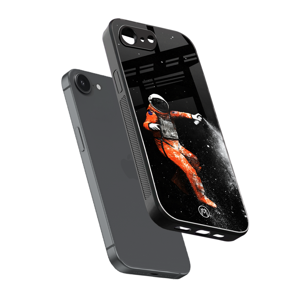 trippy astronaut back phone cover | glass case for iphone 16e